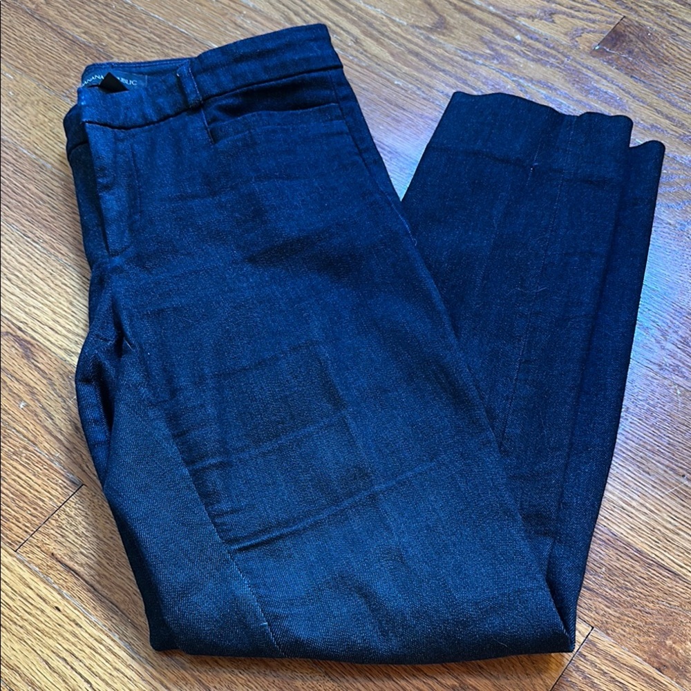 Dark Blue Banana Republic Denim Look Sloan Trousers Size 2
